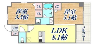 エステムプラザ神戸西IVインフィニティ【2階】の間取り