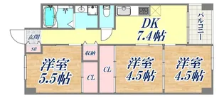 中山手コーポ【5階】の間取り