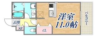 セジュール六甲道【1階】の間取り