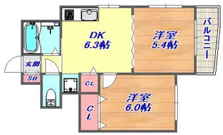 ヴェルドミール御影【6階】の間取り