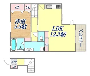 キャム月見山2【2階】の間取り