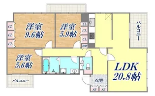 ロイヤルフェルティ東灘住吉【2階】の間取り