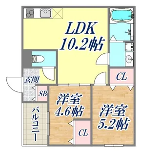 D porta aloggio【2階】の間取り