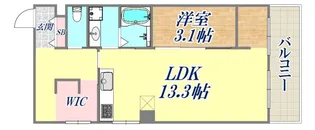 ライオンズマンション神戸元町第2【8階】の間取り