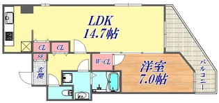 プレサンス神戸駅前グランツ【13階】の間取り