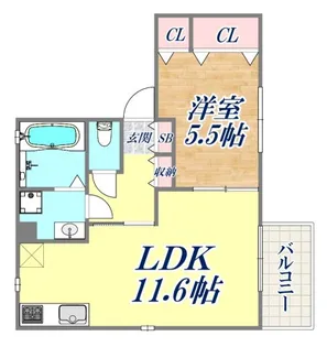 神戸6番館【2階】の間取り