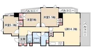 アーバネックス三宮磯辺通【3階】の間取り