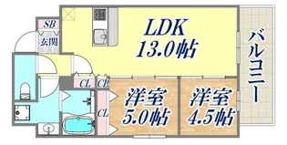 クロスレジデンス神戸元町【3階】の間取り