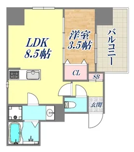 ディアレイシャス湊川公園【2階】の間取り