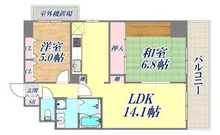 ライオンズプラザ神戸【13階】の間取り