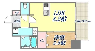 ディアレイシャス湊川公園【2階】の間取り