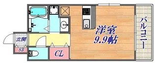 ジアコスモ神戸三宮【6階】の間取り