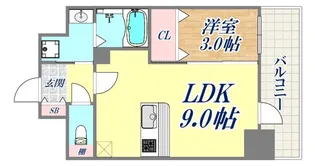 プレサンス神戸水木通ルミエス【9階】の間取り