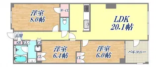 パークシュロス芦屋【4階】の間取り