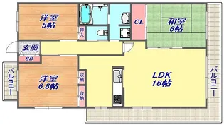 ロマンツェ東灘【4階】の間取り