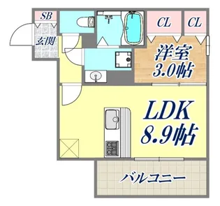 AQUILA上筒井【3階】の間取り