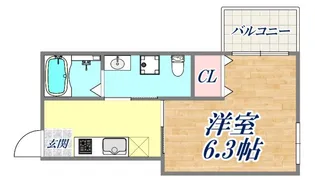 フロンフィール大道通【2階】の間取り