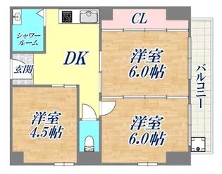 オリーブヒルズ北野【3階】の間取り