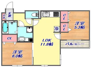 グレイスコート本山中町【2階】の間取り