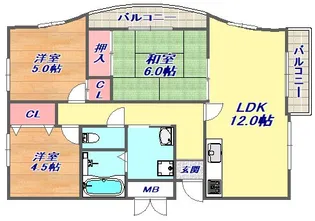 ファイブ西岡本【2階】の間取り