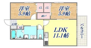 スリージェ壱番館【1階】の間取り