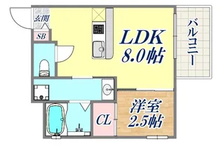ワコーレヴィータ大石北町【1階】の間取り