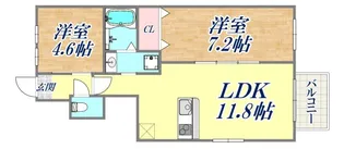 クロリス摩耶【1階】の間取り