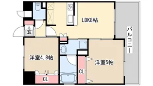 エステムコート神戸ハーバーランド前5アクア【3階】の間取り