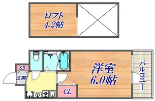 エステムコート三宮駅前ラドゥー【2階】の間取り