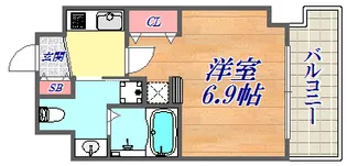 エステムコート三宮駅前Ⅲマジェスティ【8階】の間取り