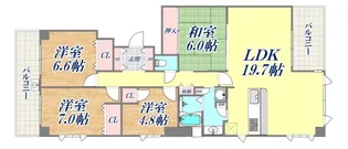 ジークレフ東灘森北町【4階】の間取り