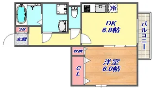 クレセントコート【1階】の間取り