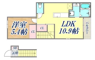 ヘリオス利休梅【2階】の間取り