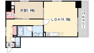 L ISOBE三宮【9階】の間取り