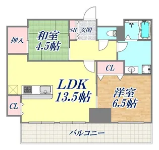 アスタ新長田タワーズコート2番館【7階】の間取り
