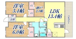 ヌーヴェルワイズ灘駅前【13階】の間取り