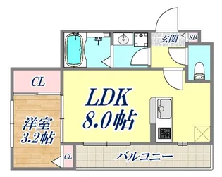 エハコ日暮通【4階】の間取り