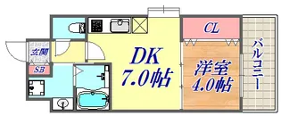 クリエイトビュー三宮磯上公園【3階】の間取り