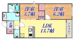 神戸海岸通萬利Residence【2階】の間取り