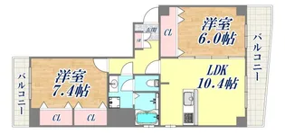 サンコート住吉駅前【3階】の間取り