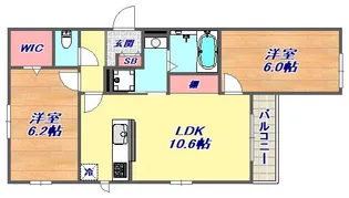 ベレッツァ甲南山手【3階】の間取り