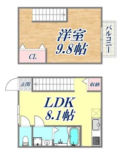船大工町テラスハウス【2階】の間取り