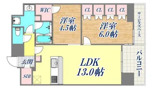 ザ・パークハウス神戸三宮【9階】の間取り