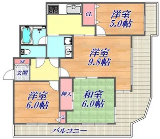 サンビルダー北野弐番館【8階】の間取り