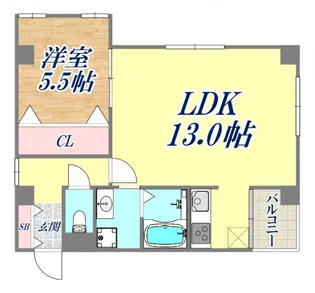 サンビルダー新神戸Ⅱ【2階】の間取り