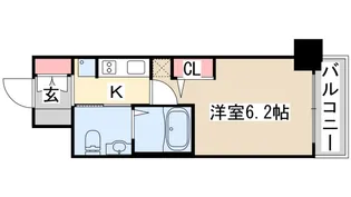 エステムプラザ神戸三宮ルクシア【9階】の間取り