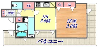 プレジール三ノ宮3【9階】の間取り