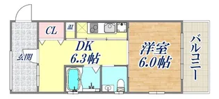 Riz Court六甲【2階】の間取り