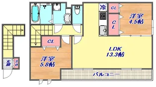 グリーンレジデンス岡本【2階】の間取り