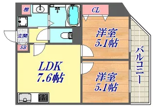 ロイヤルヒル神戸三ノ宮2【12階】の間取り